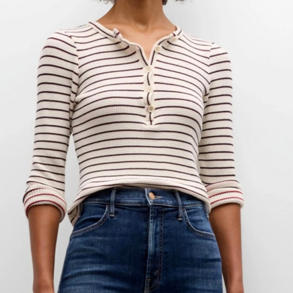 Mother The Itty Bitty Pixie Thermal Henley Size XS